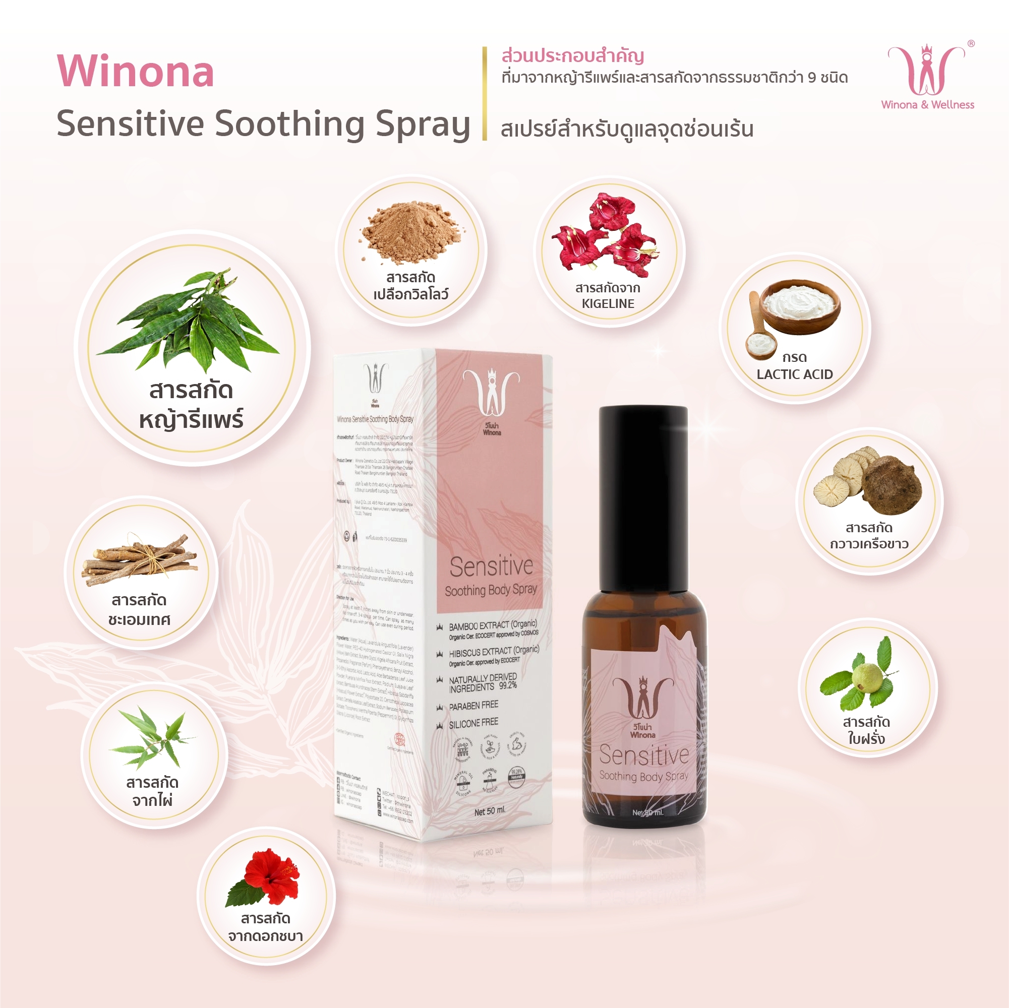 WINONA Sensitive Soothing Body Spray 30 ml.